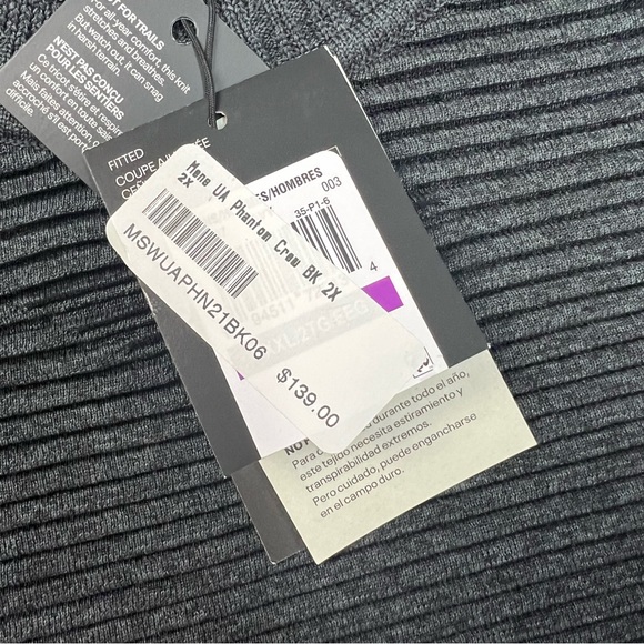 UNDER ARMOUR sweater Mens xxl Intelli-knit Phantom 2.0 Gray Ribbed running NWT - Picture 6 of 12